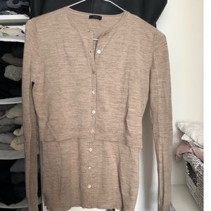 Marino wool Joseph cardigan in taupe colour